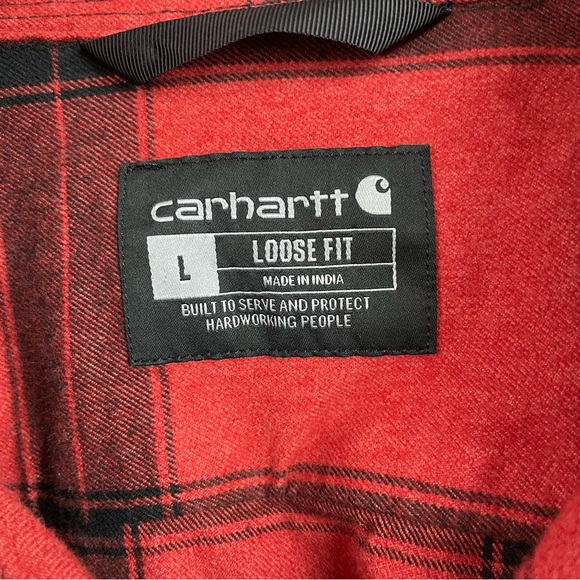 Carhartt NWOT Loose Fit Red Plaid Flannel Shirt π - Picture 6 of 7